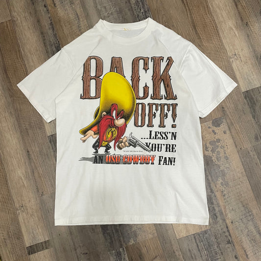 OSU OKLAHOMA STATE LOONEY TUNES YOSEMITE SAM T-SHIRT SIZE L