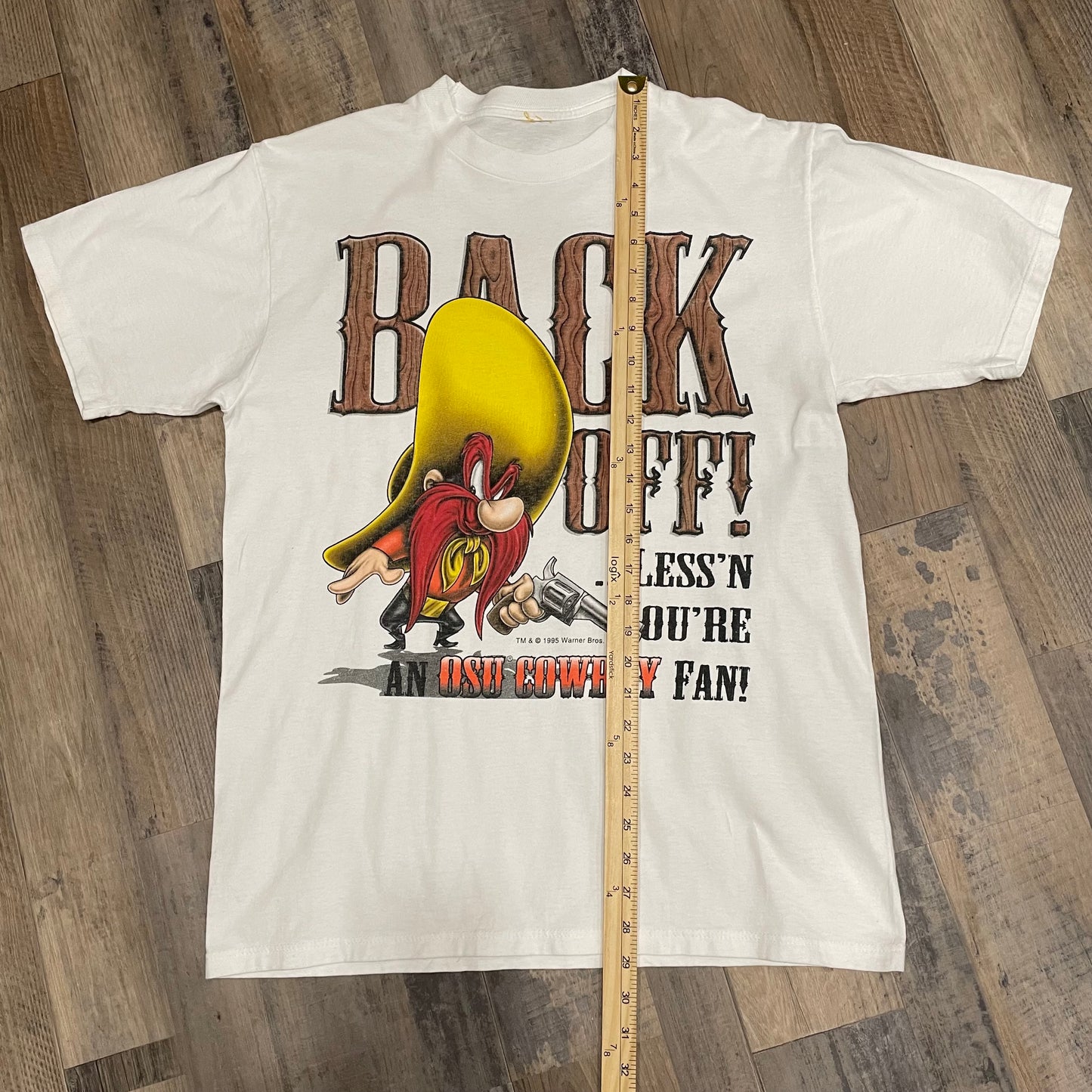 OSU OKLAHOMA STATE LOONEY TUNES YOSEMITE SAM T-SHIRT SIZE L